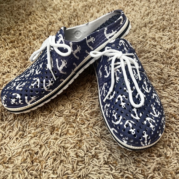 Cromer Resortwear Water Shoes Airwalk Nautical Anchors Womens Size 9 - Picture 4 of 5